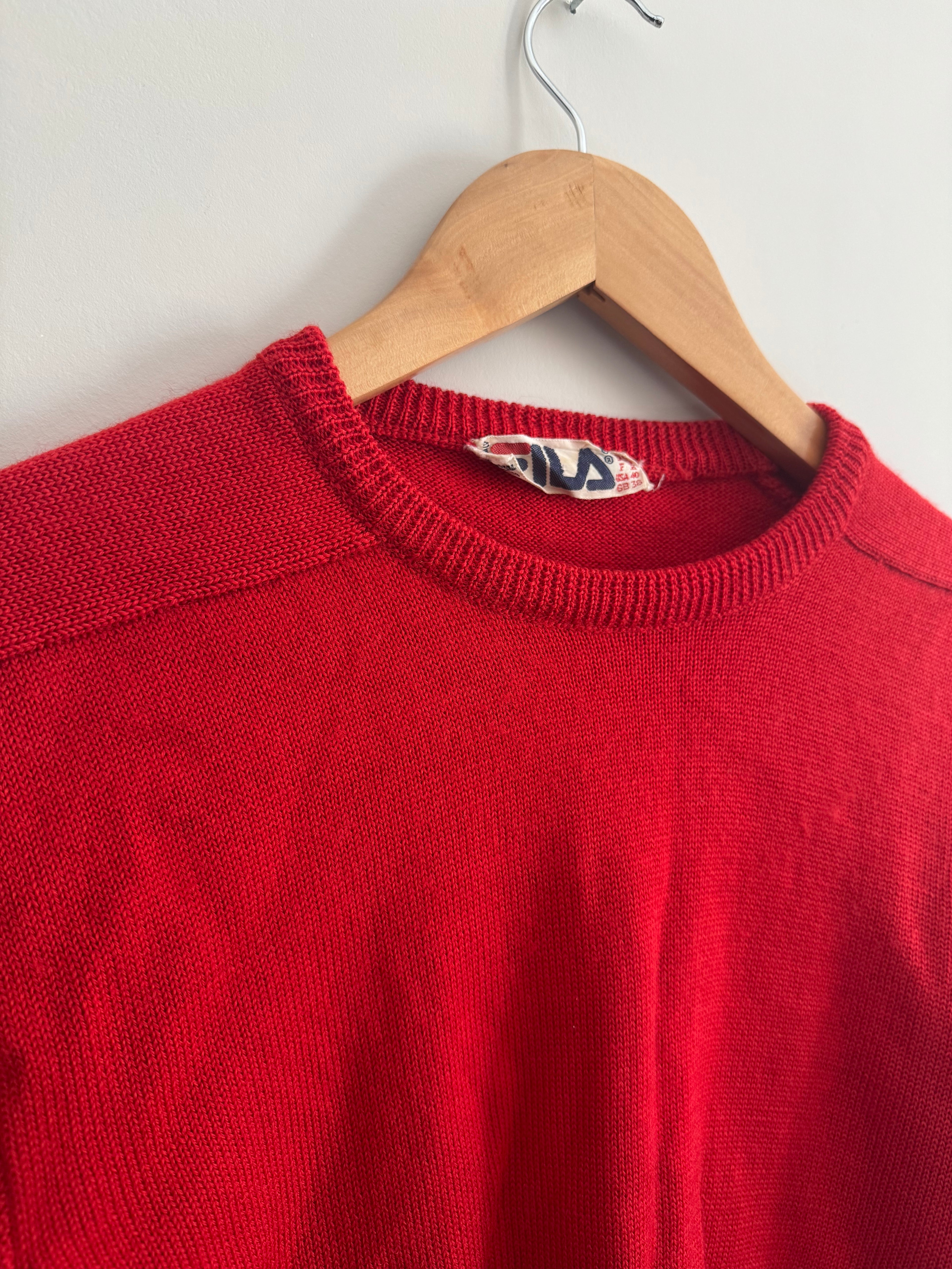 FILA KNIT SWEATER - RED - M