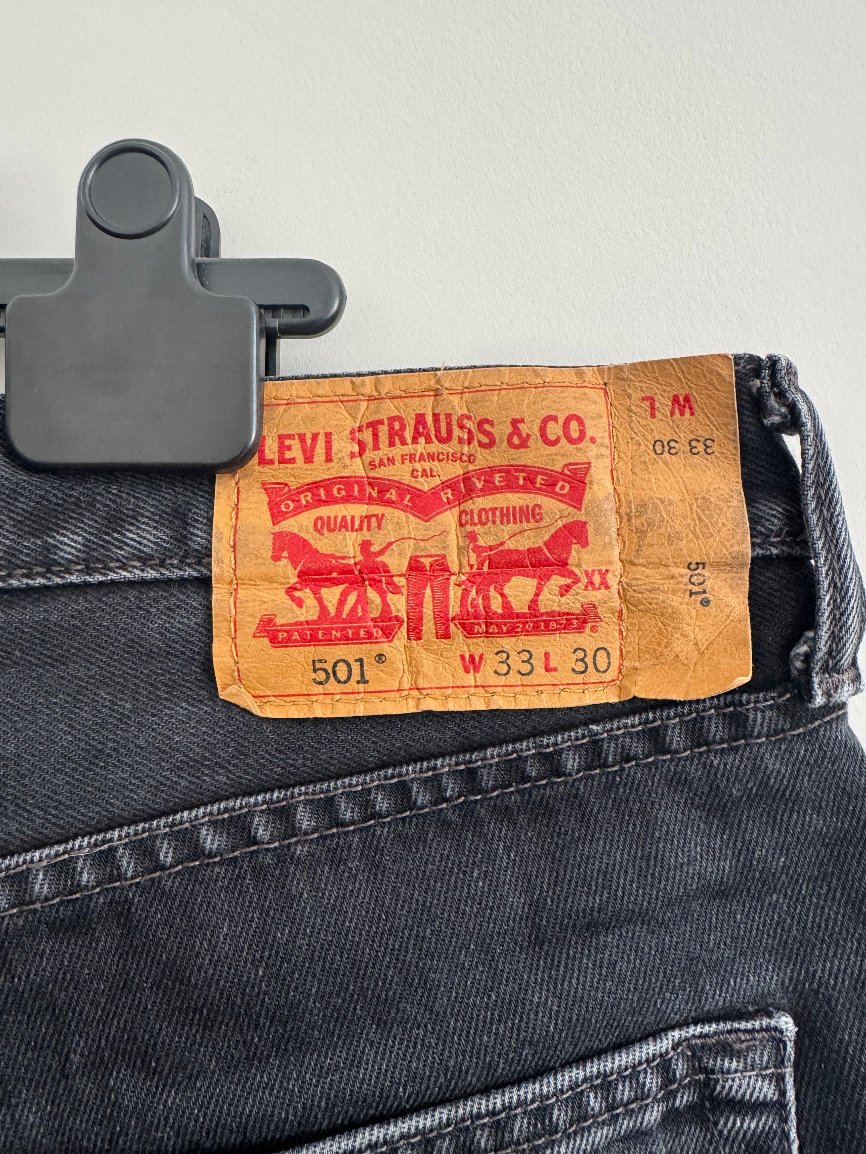 Vintage Levi’s 501 Black Straight Leg Jeans – W33 L30
