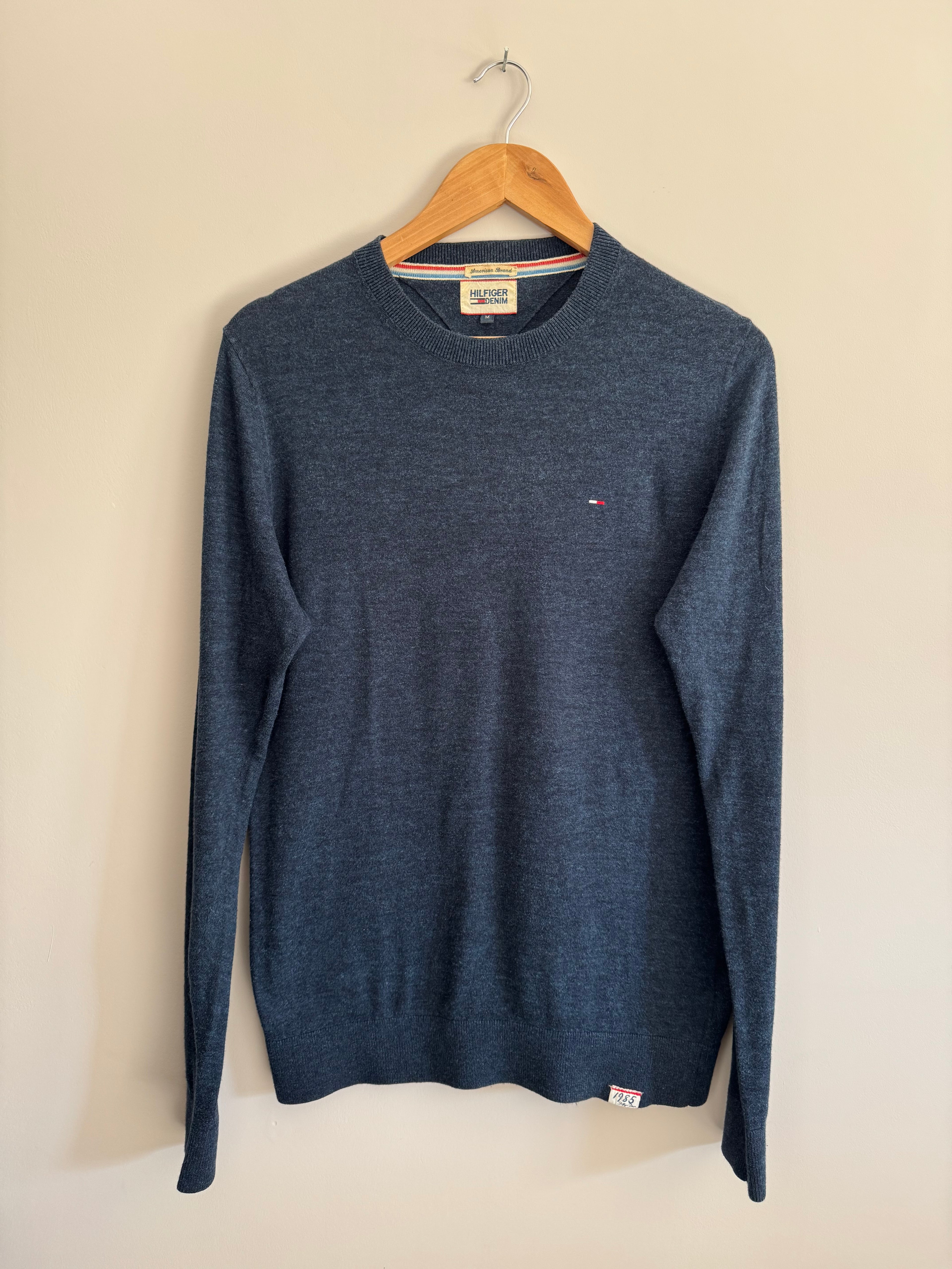 VINTAGE HILFIGER DENIM KNIT NAVY SWEATER - M