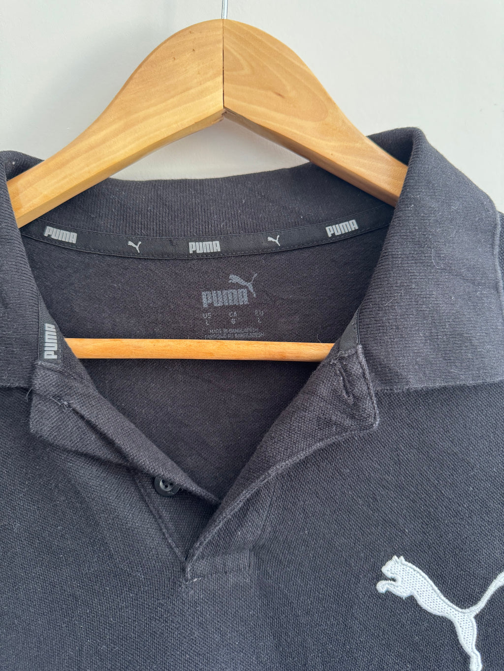 Puma Striped Polo Shirt- L