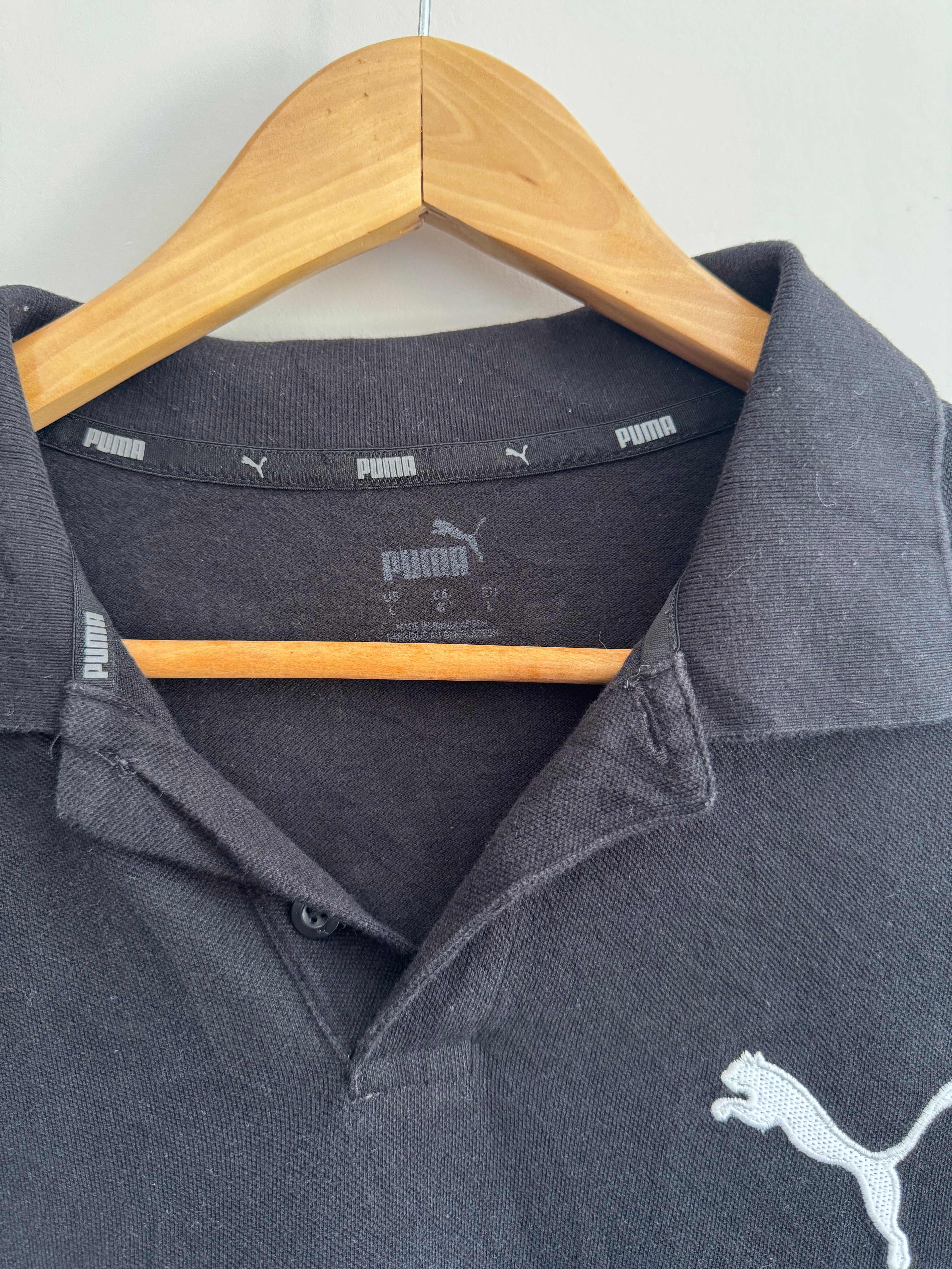 Puma Striped Polo Shirt- L