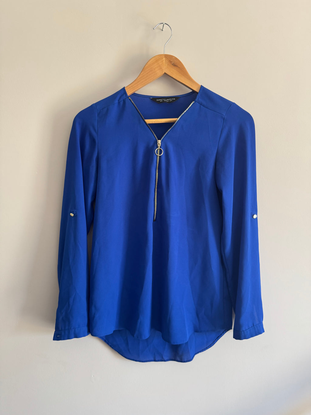 DOROTHY PERKINS DARK BLUE BLOUSE - XS