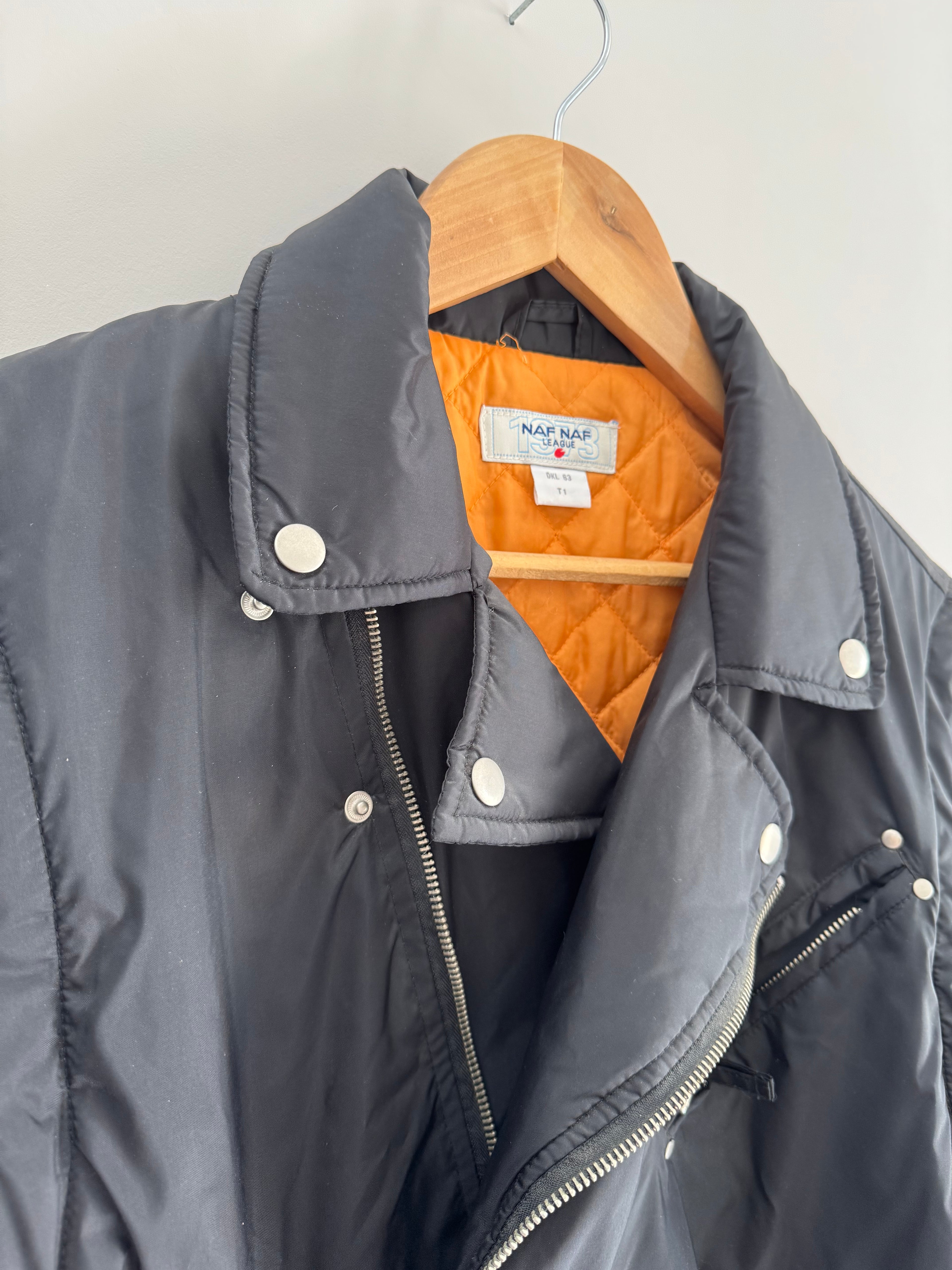 BLACK BRANDED JACKET - S