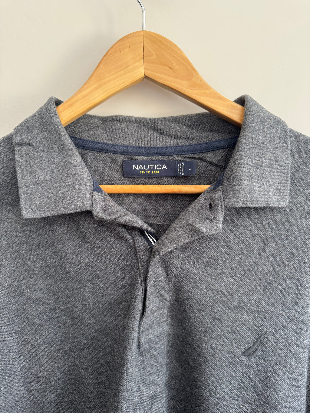 Nautica Long Sleeve Polo Shirt - L