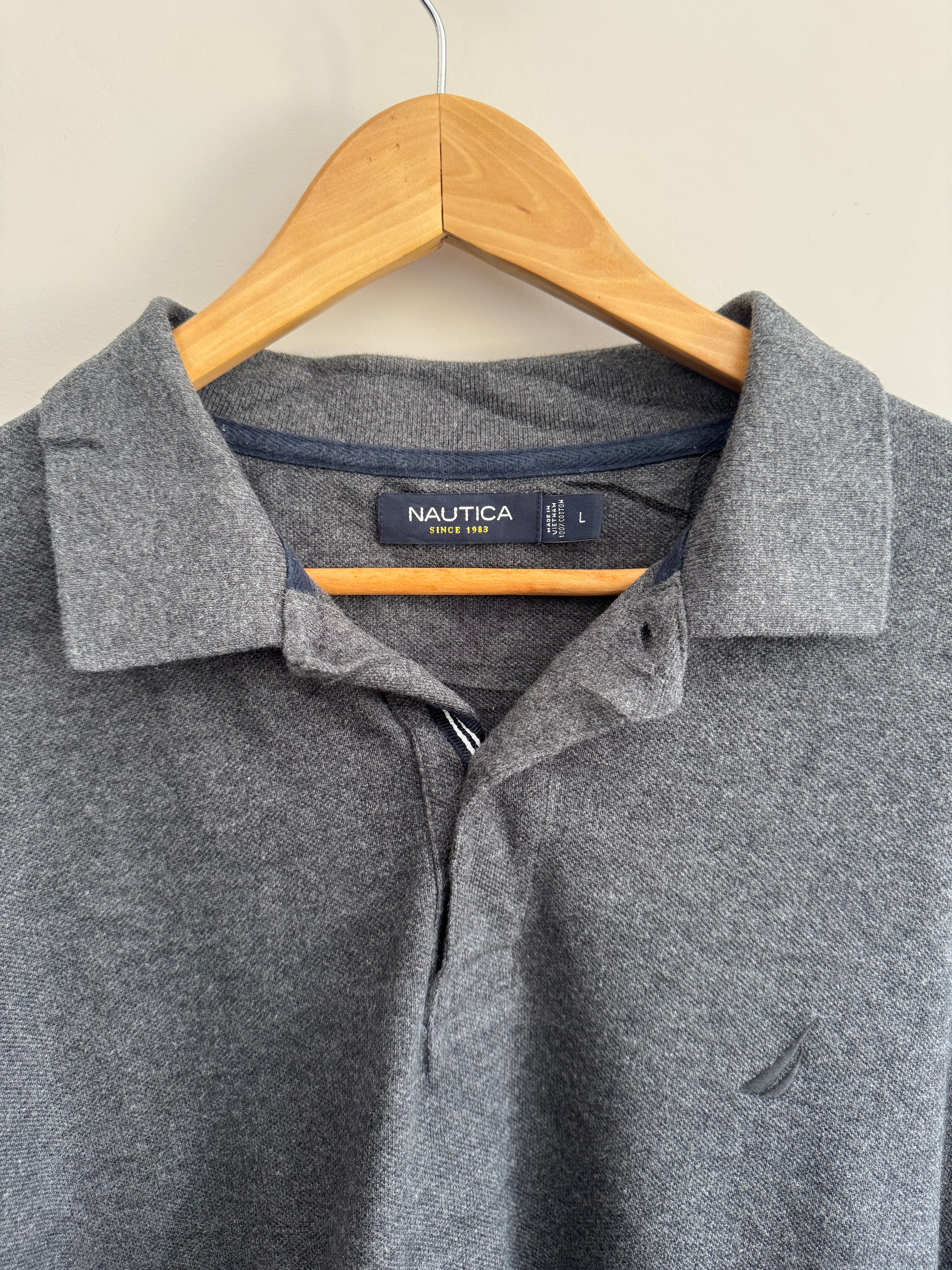 Nautica Long Sleeve Polo Shirt - L