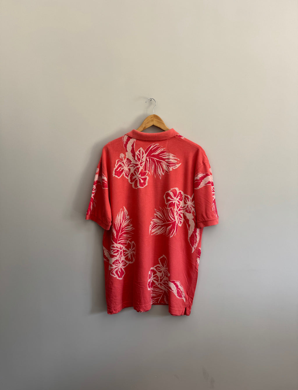Vintage Chaps Hibiscus Print Polo - L