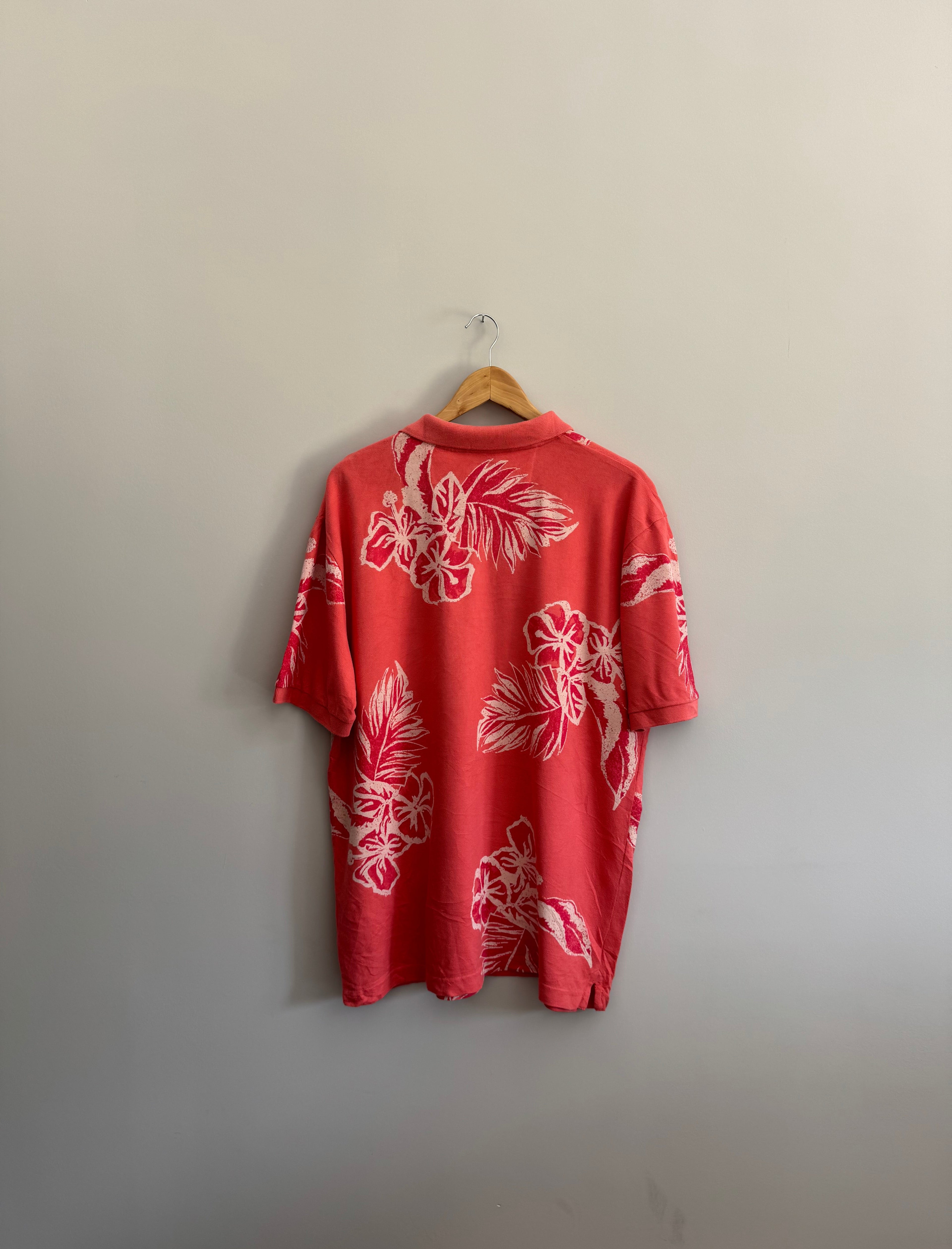 Vintage Chaps Hibiscus Print Polo - L