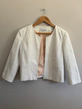 White Women's Collarless Blazer - L