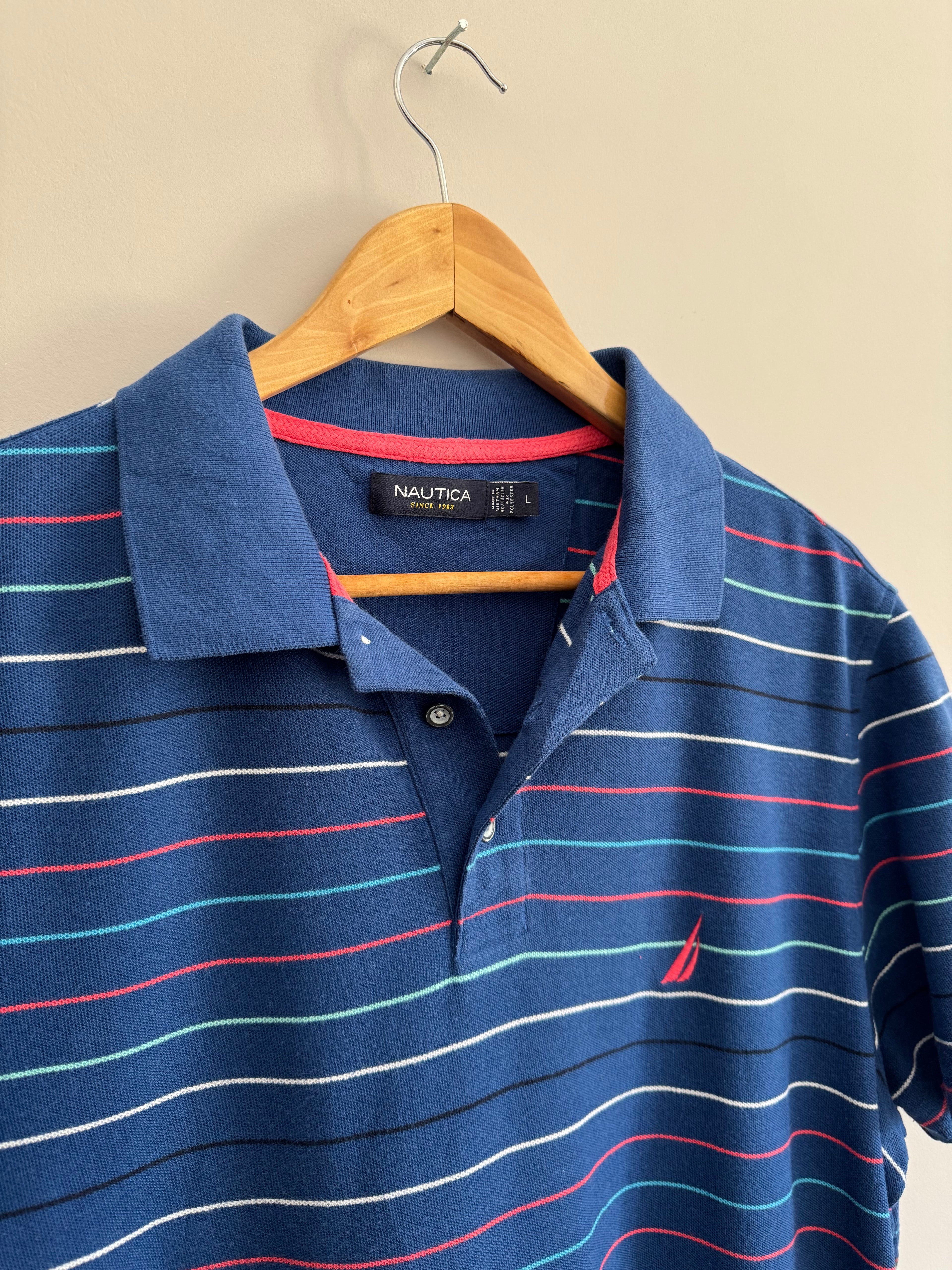 Nautica Multicolour Striped Polo Shirt - L
