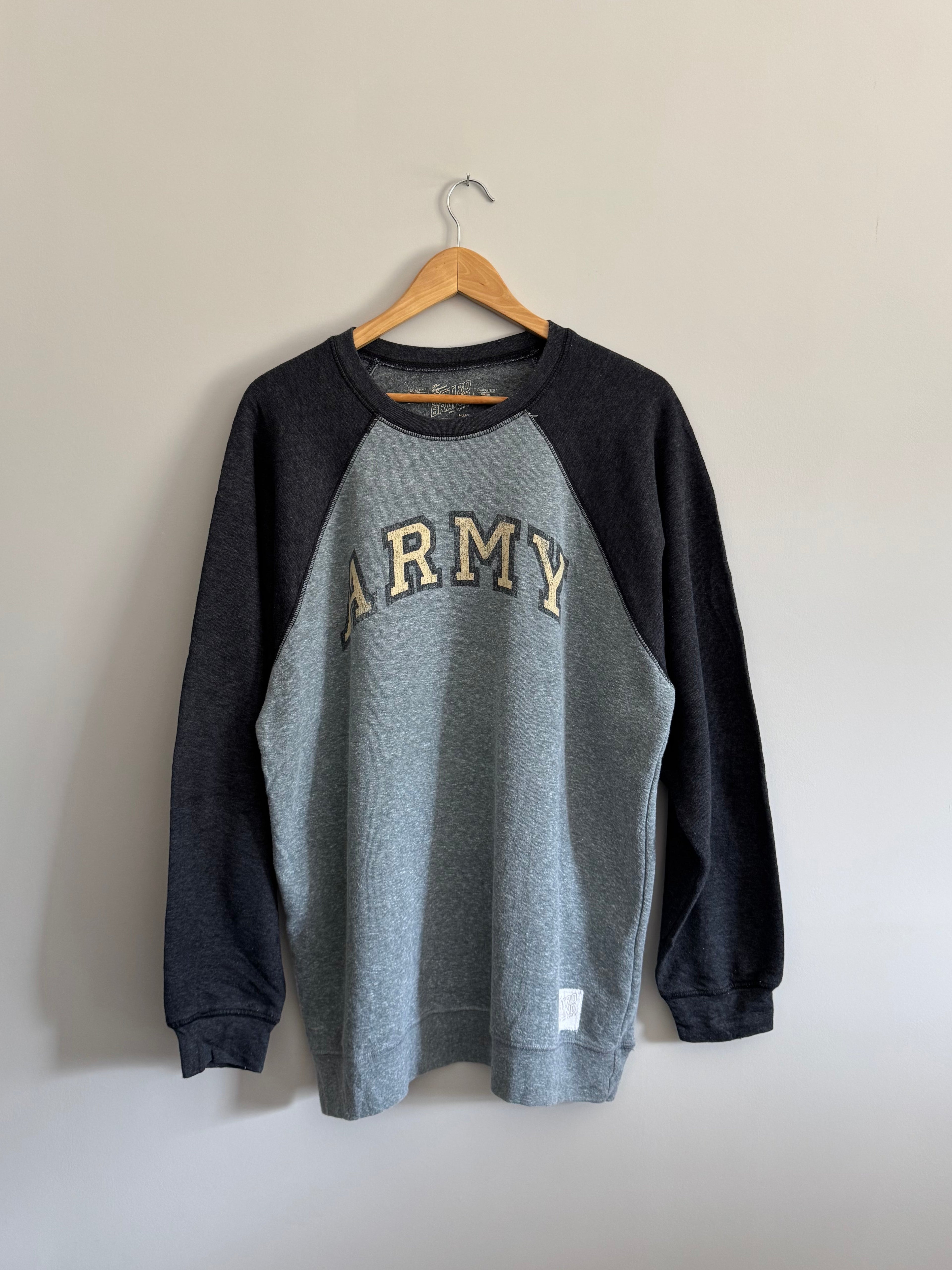 Retro Brand Army Raglan Crewneck Sweatshirt - XL
