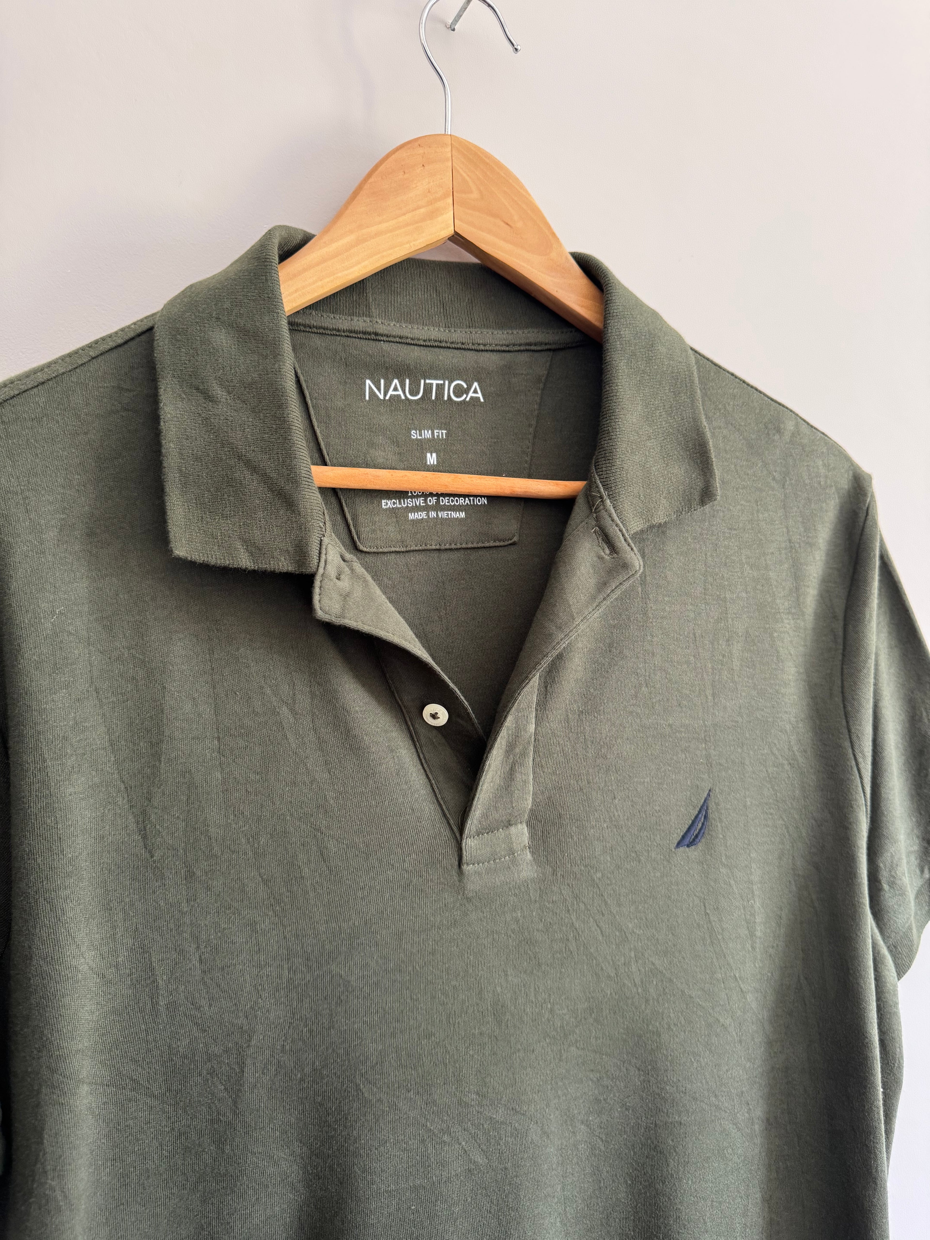 Nautica Slim Fit Polo Shirt - Olive - M
