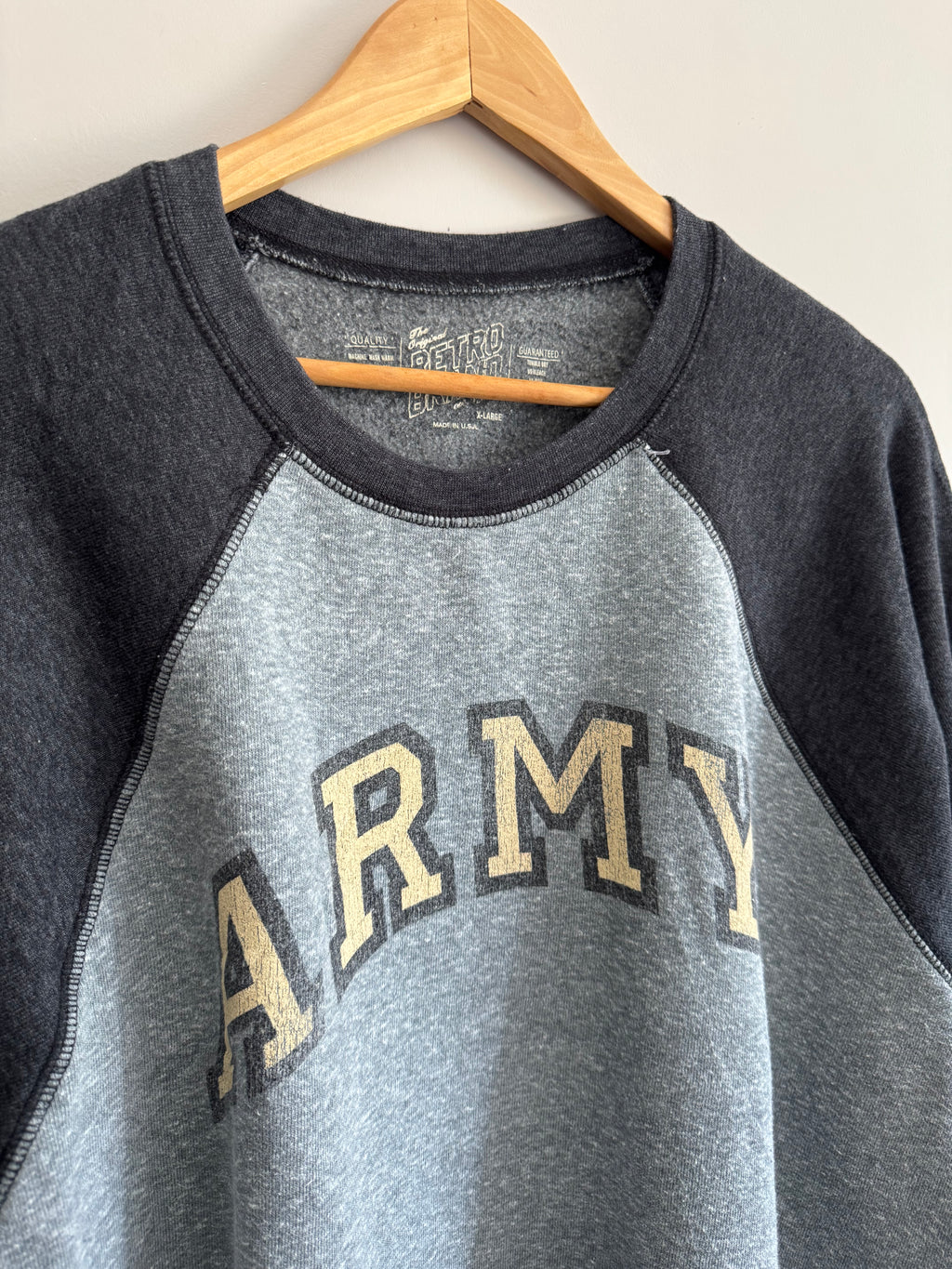 Retro Brand Army Raglan Crewneck Sweatshirt - XL