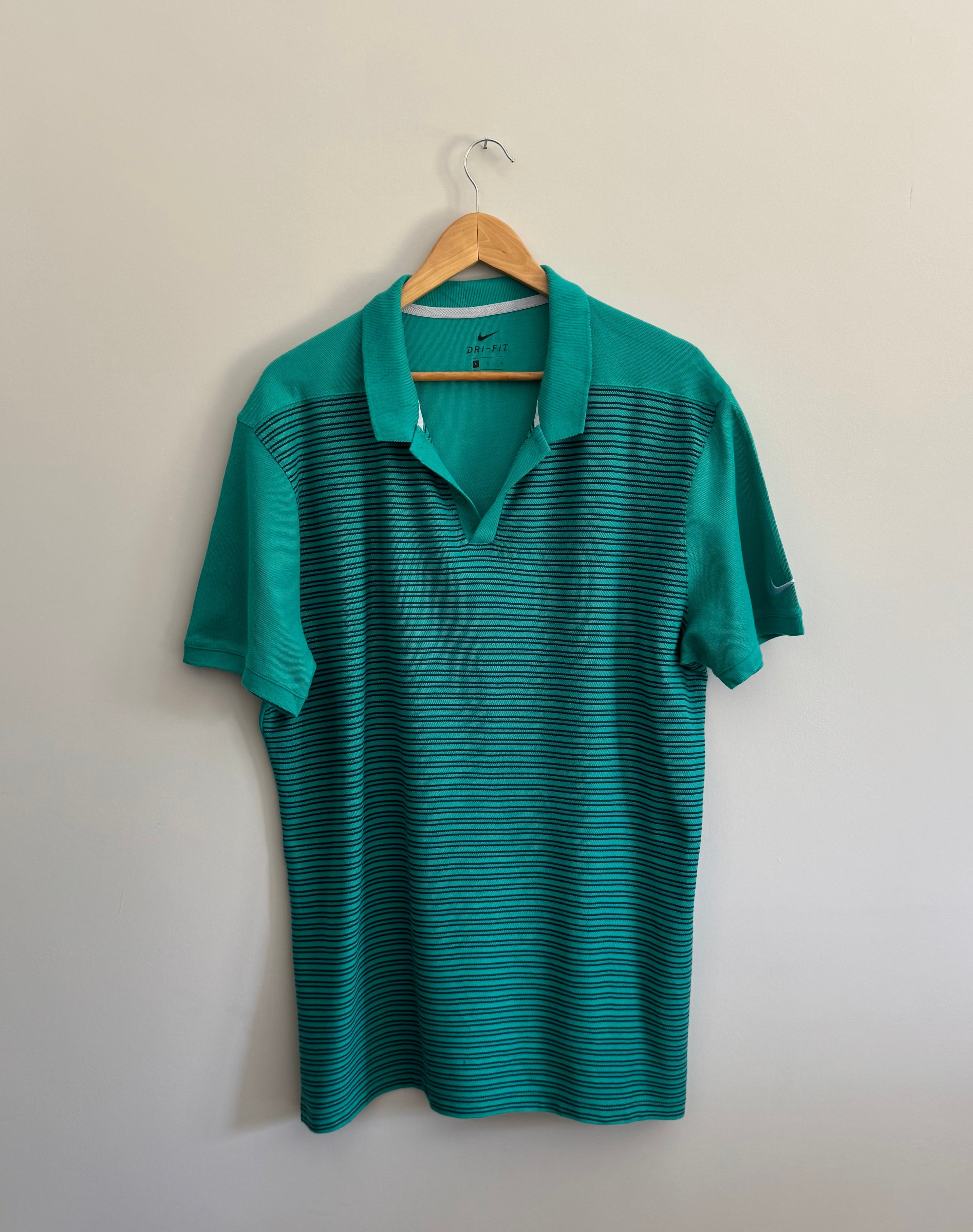 Nike Dri-FIT Striped Golf Polo Shirt - L