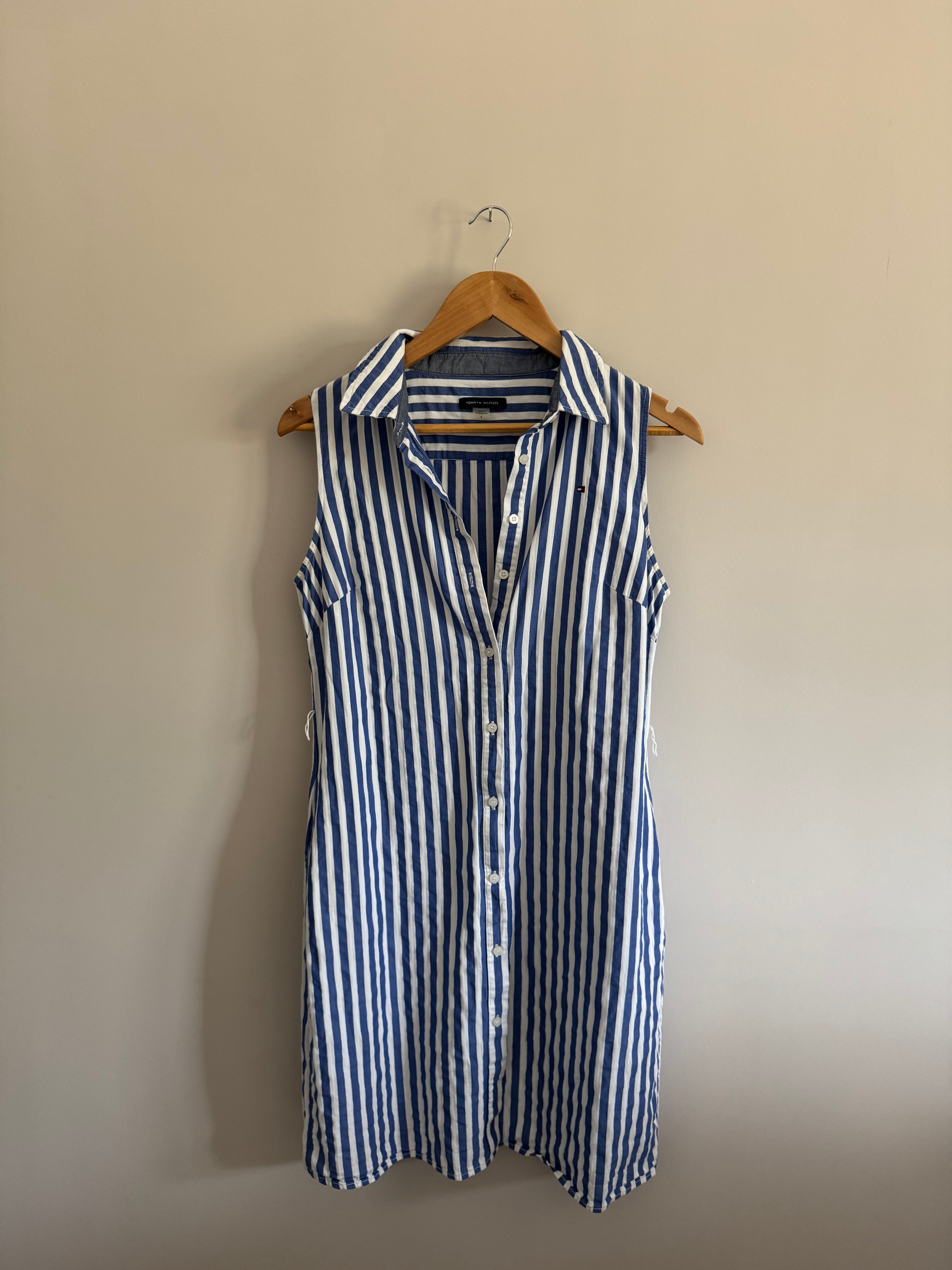 TOMMY HILFIGER STRIPED SHIRT DRESS - M