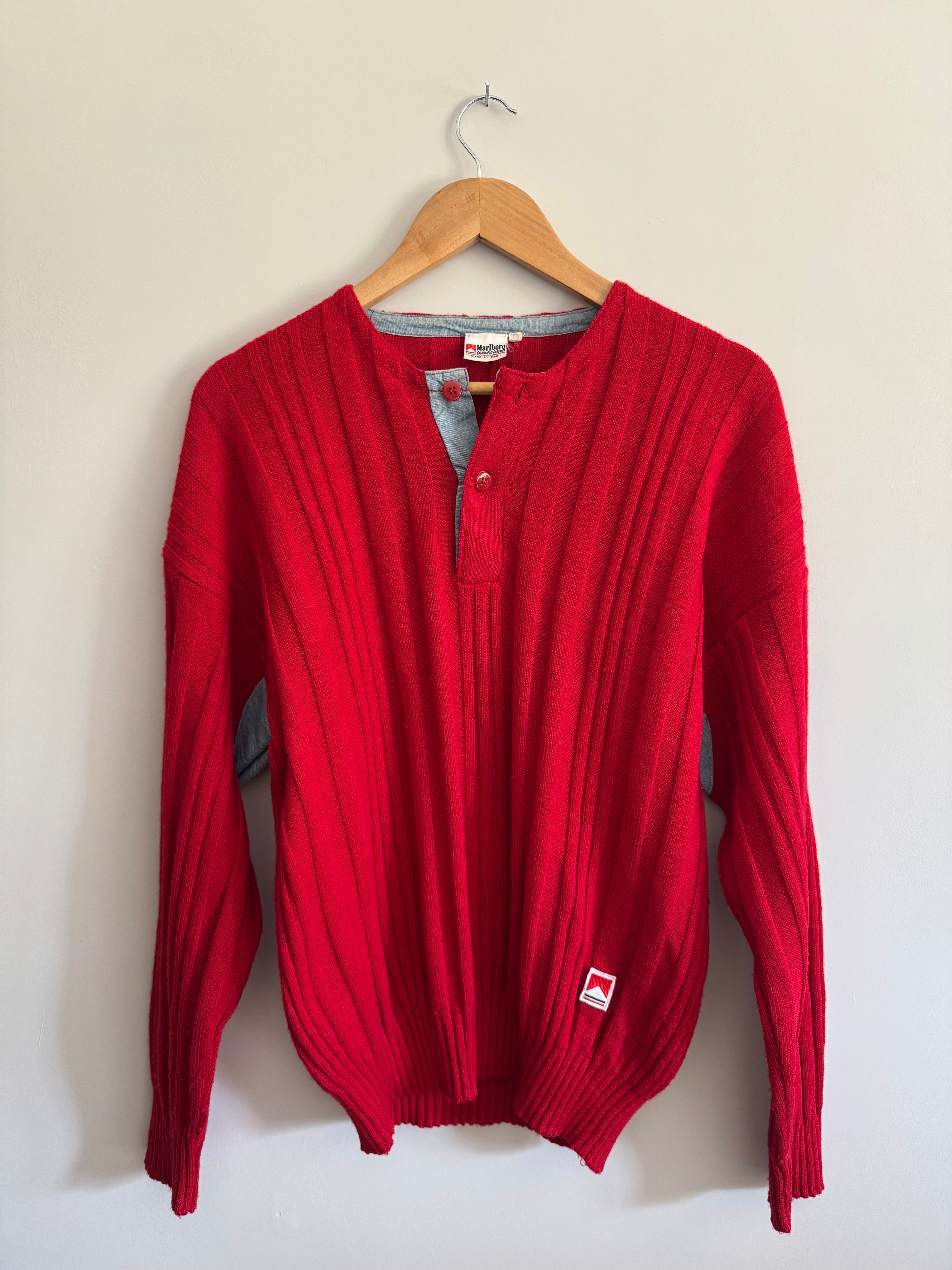 VINTAGE MARLBORO LEISURE WEAR KNIT SWEATER MADE IN ITALY - M