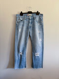 Levi’s 506 Distressed Cropped Jeans – Light Wash – W32 L27