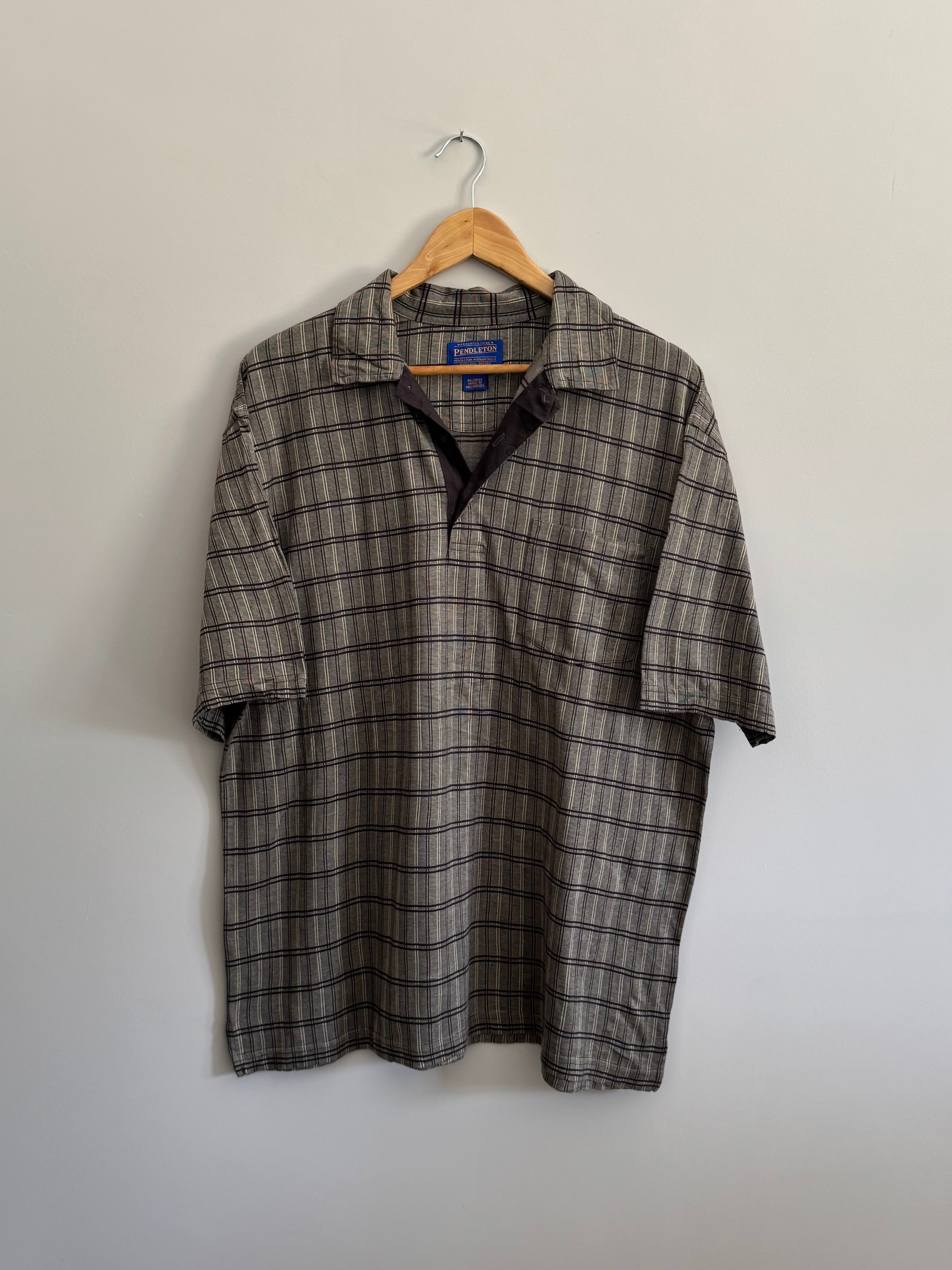 Vintage Pendleton Woolen Mills Plaid Polo Shirt - L