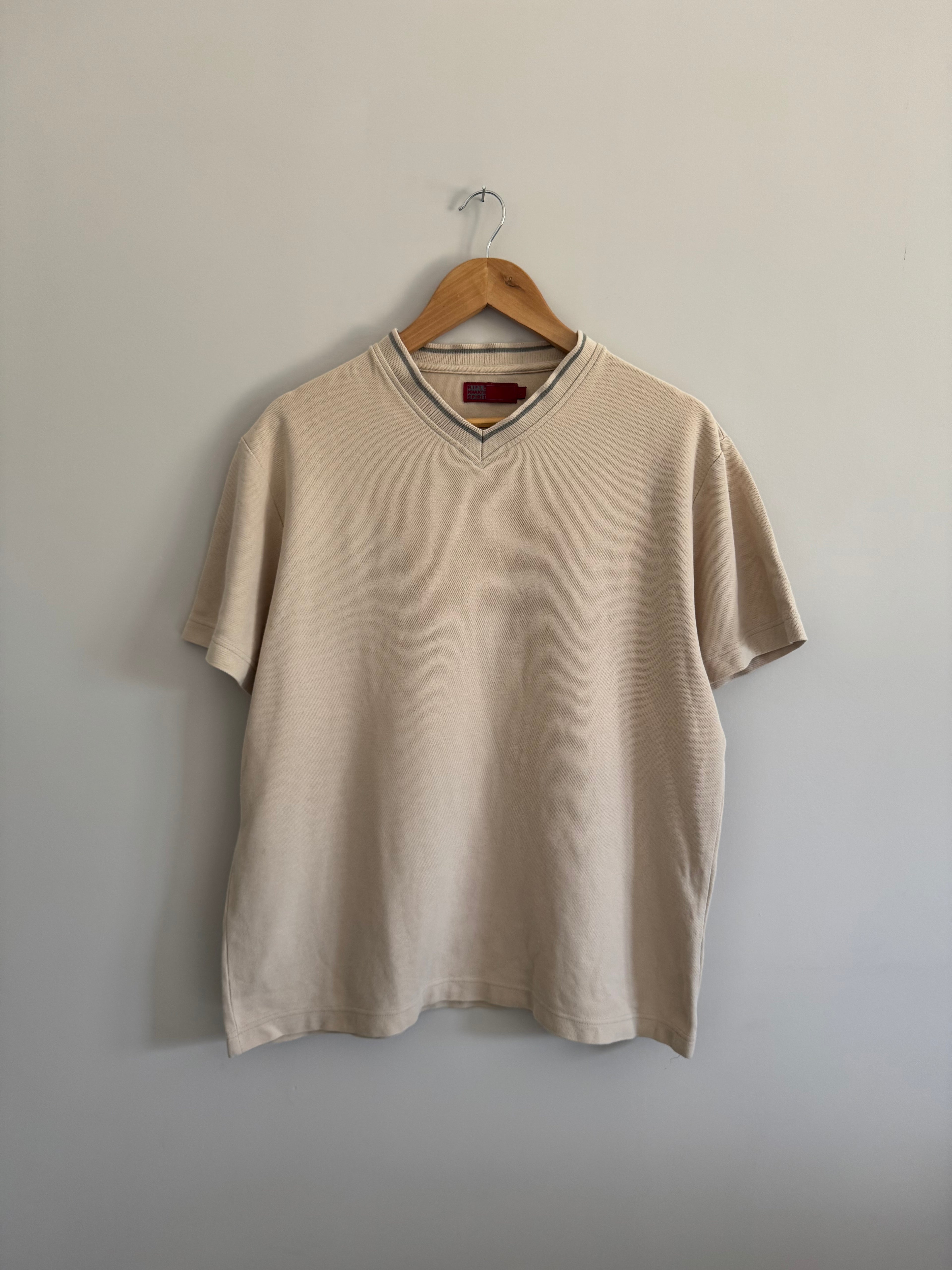 VINTAGE RIFLE KHAKI’S SPIRIT BEIGE V-NECK TEE - XL