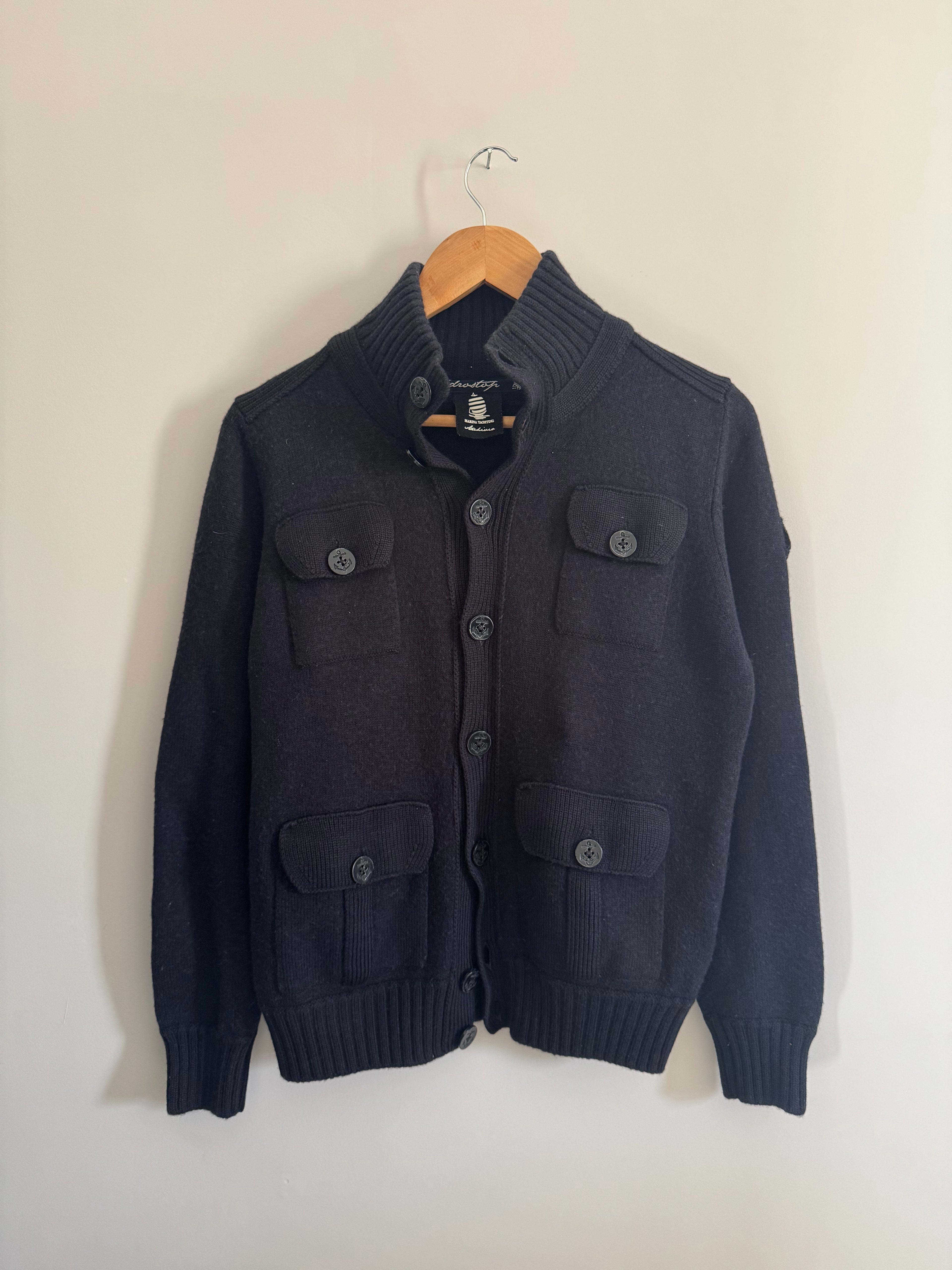 WOMEN’S VINTAGE MARINA YACHTING WOOL CARDIGAN - M