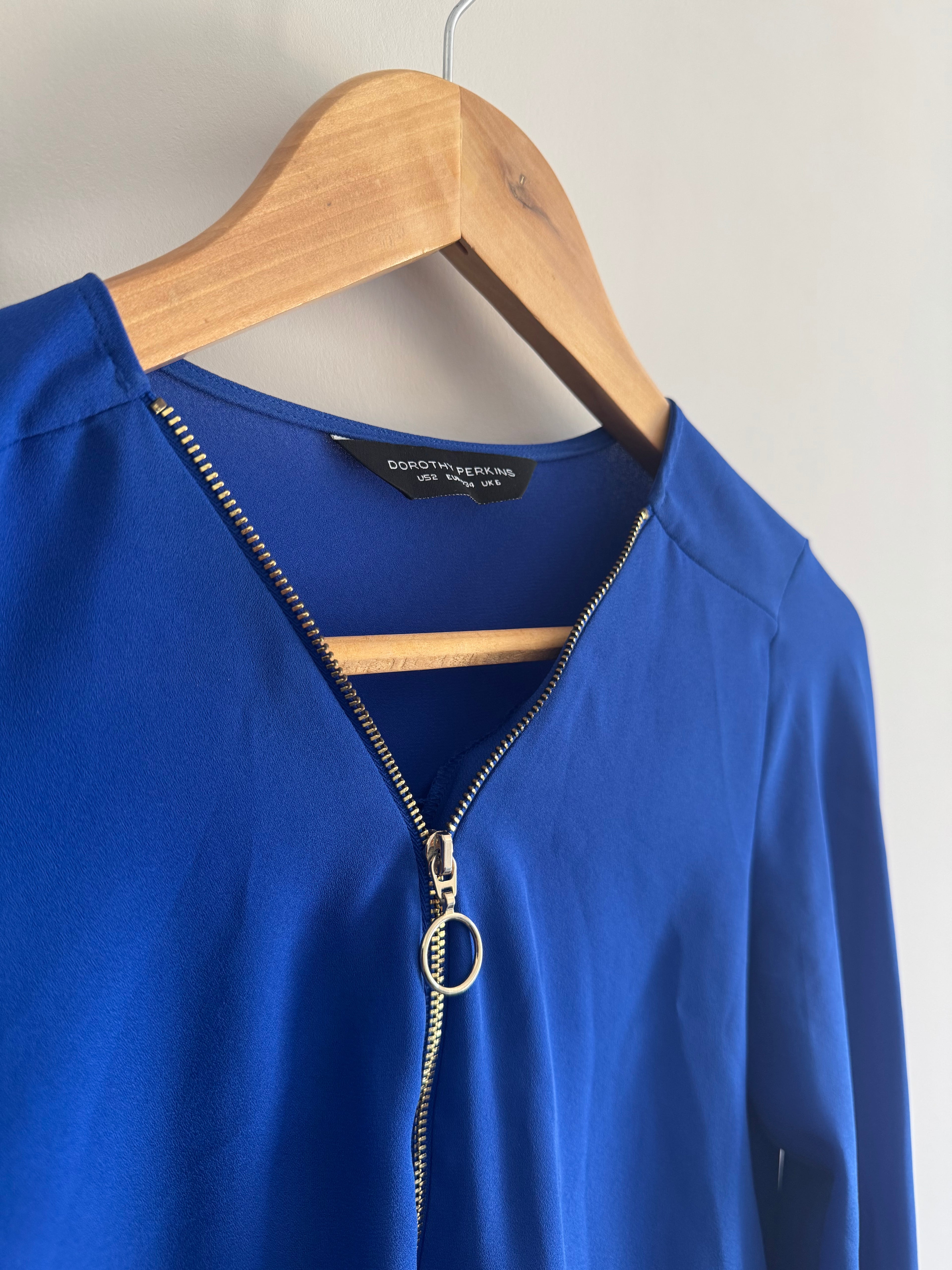 DOROTHY PERKINS DARK BLUE BLOUSE - XS