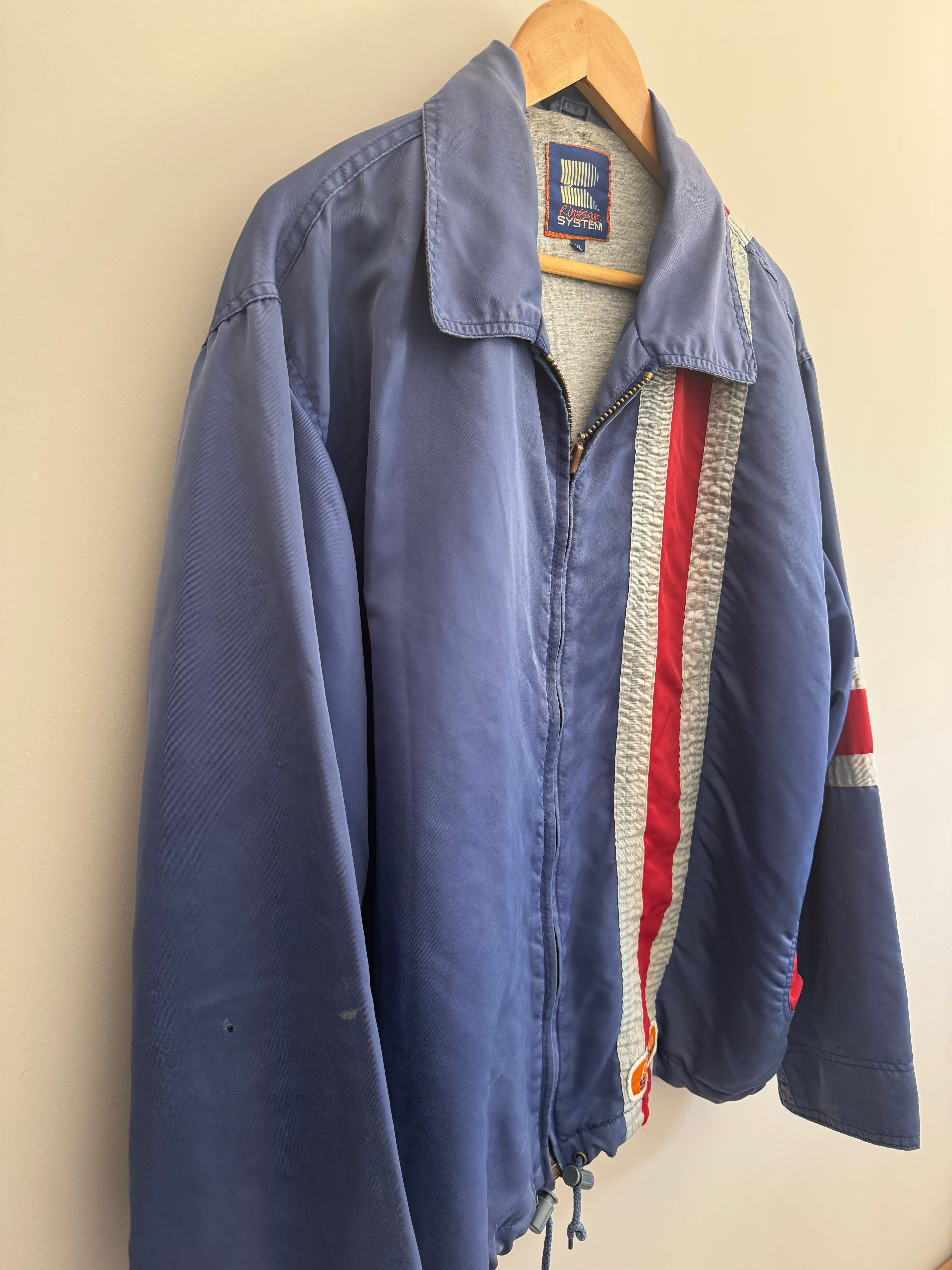 VINTAGE 90’S RINGSPUN SYSTEM  BLUE RACING JACKET - XL