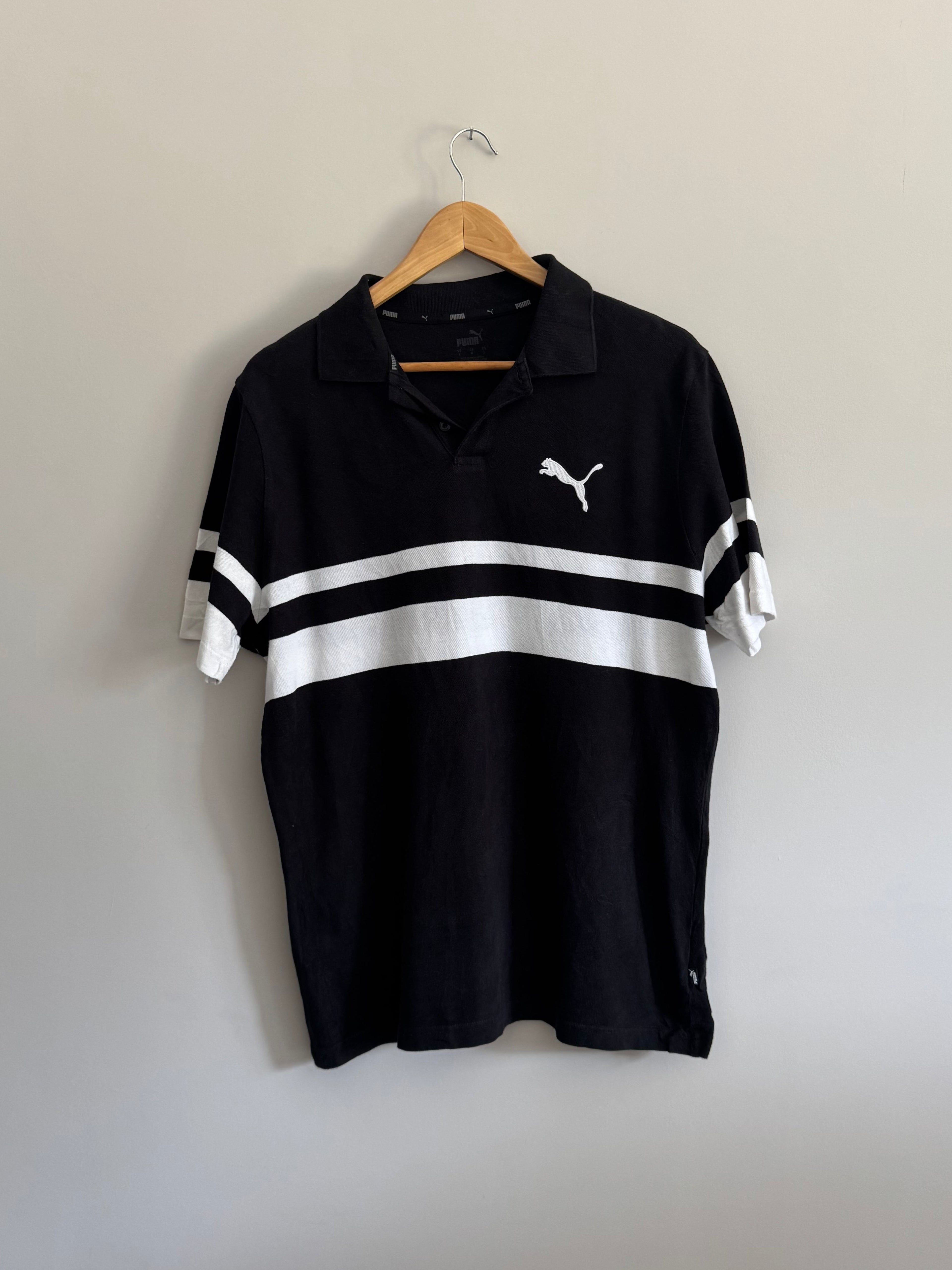Puma Striped Polo Shirt- L