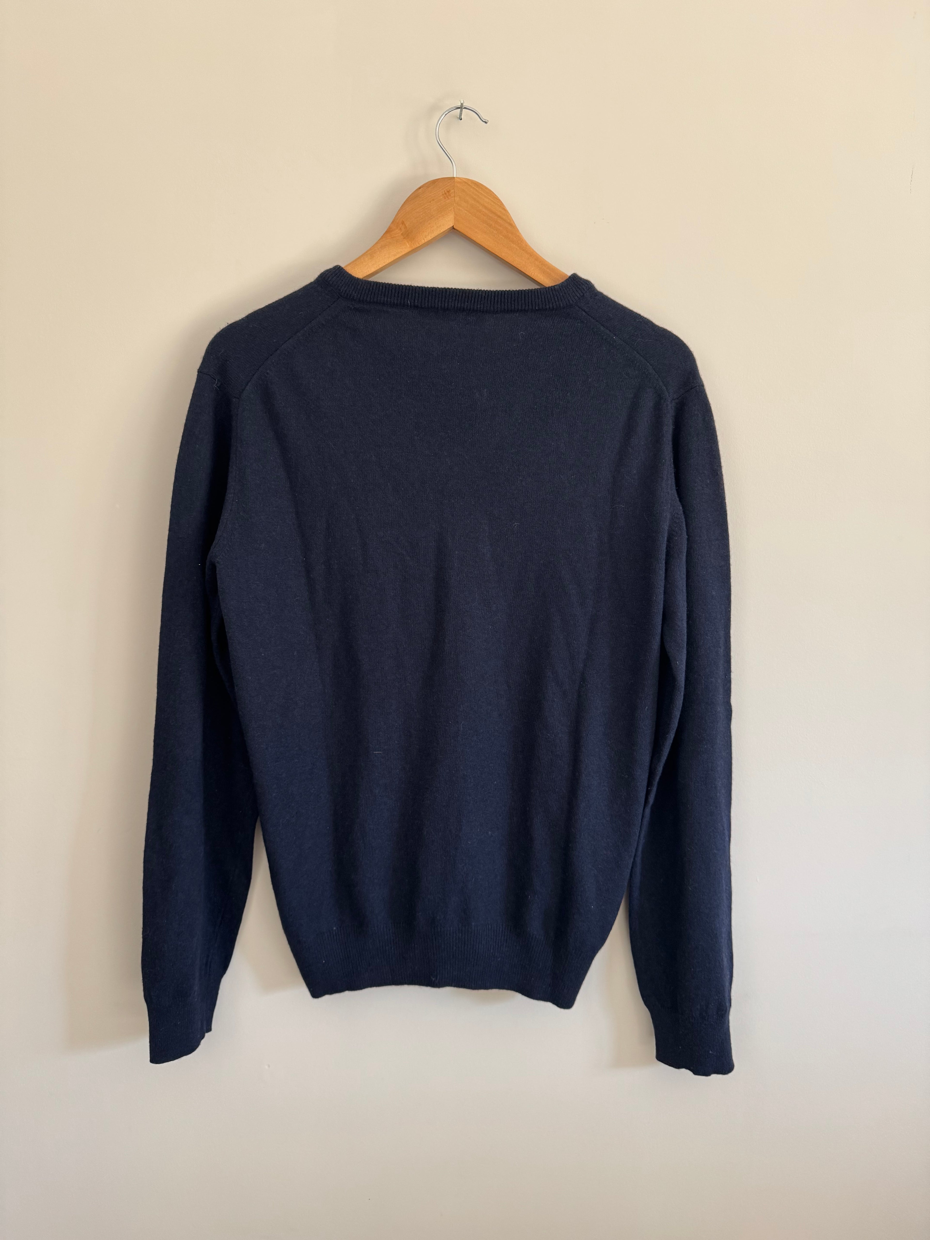 CONTE OF FLORENCE V-NECK SWEATER - NAVY BLUE - S
