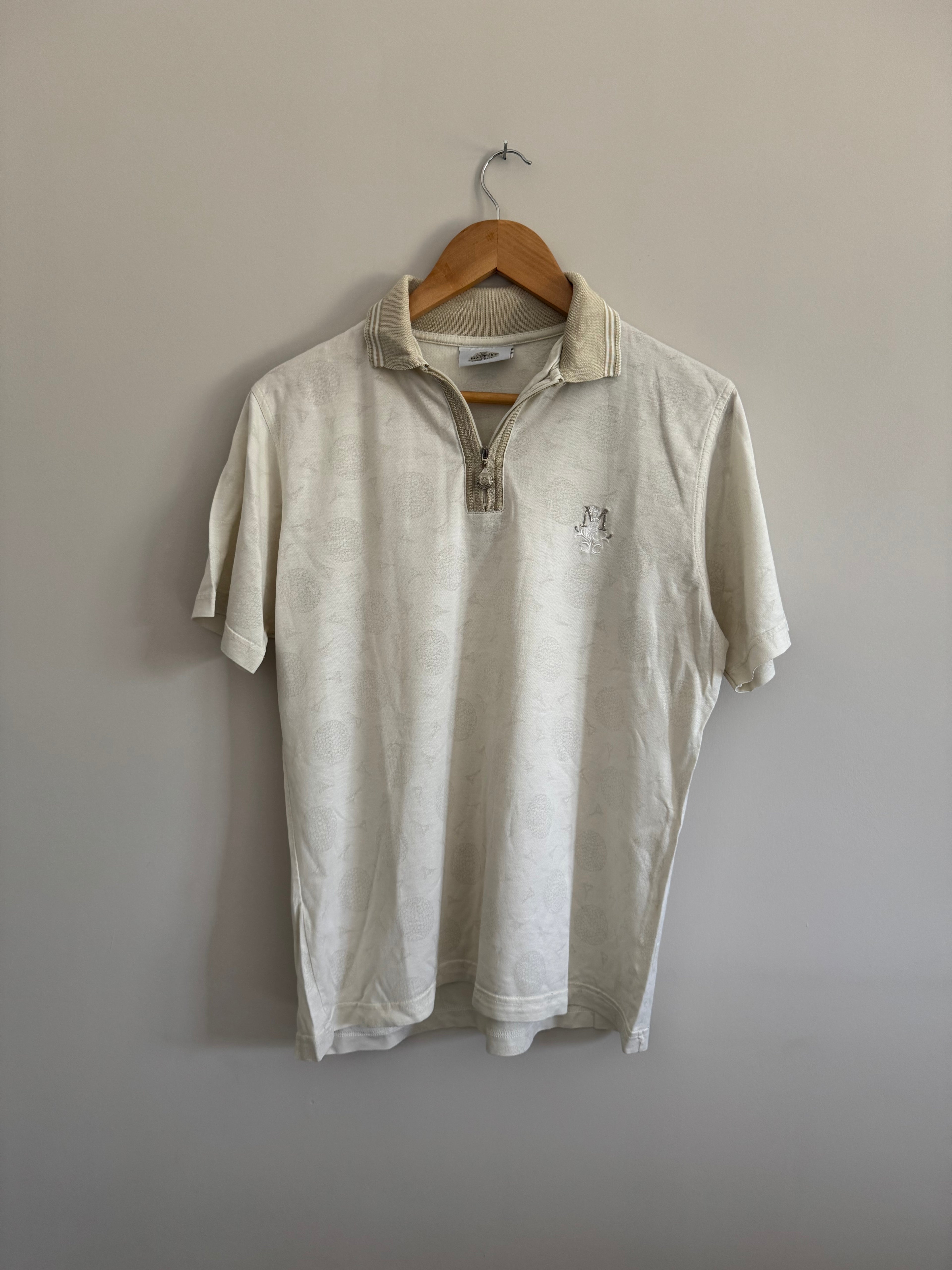 VINTAGE MASTERS BY ALASKA GOLF ZIP POLO - CREAM - L