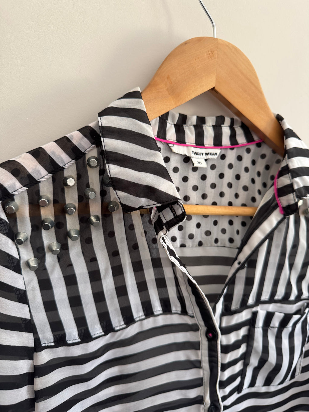 STRIPED TALLY WEIJL SHIRT - S