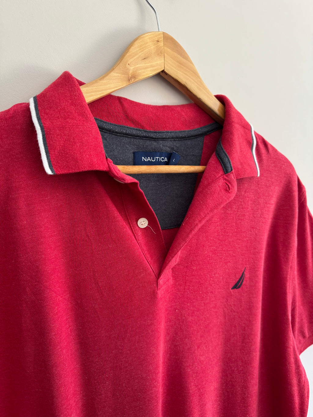 Nautica Tipped Collar Polo Shirt - L