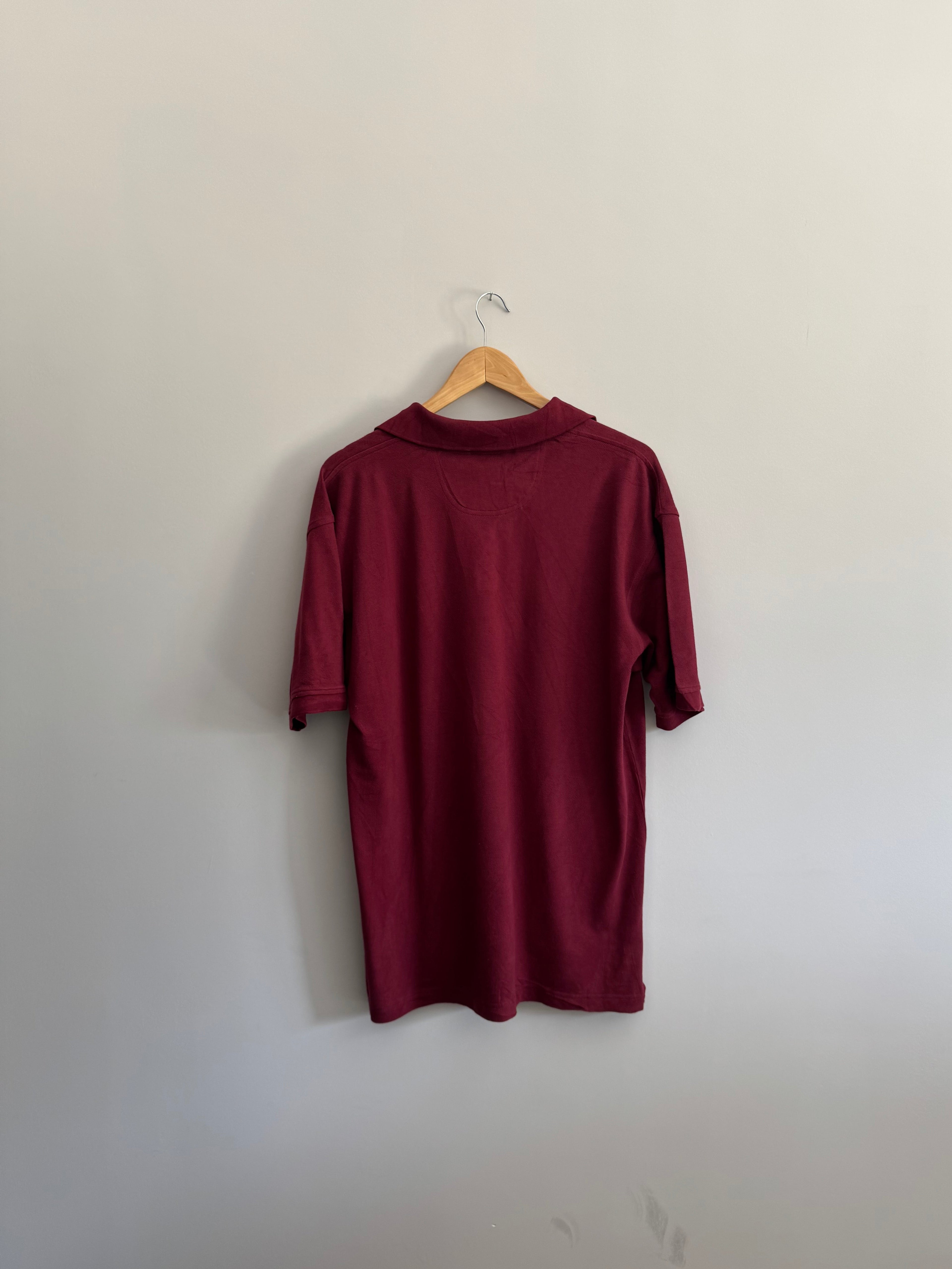 Izod Crest Logo Polo Shirt - Burgundy - S