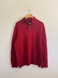 Vintage Nautica Half Button Red Sweater - L