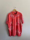 Vintage Chaps Hibiscus Print Polo - L