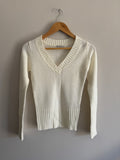 Terranova White V-Neck Sweater - XS