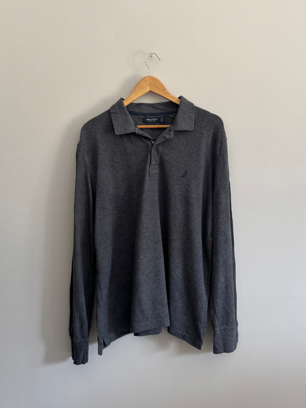 Nautica Long Sleeve Polo Shirt - L