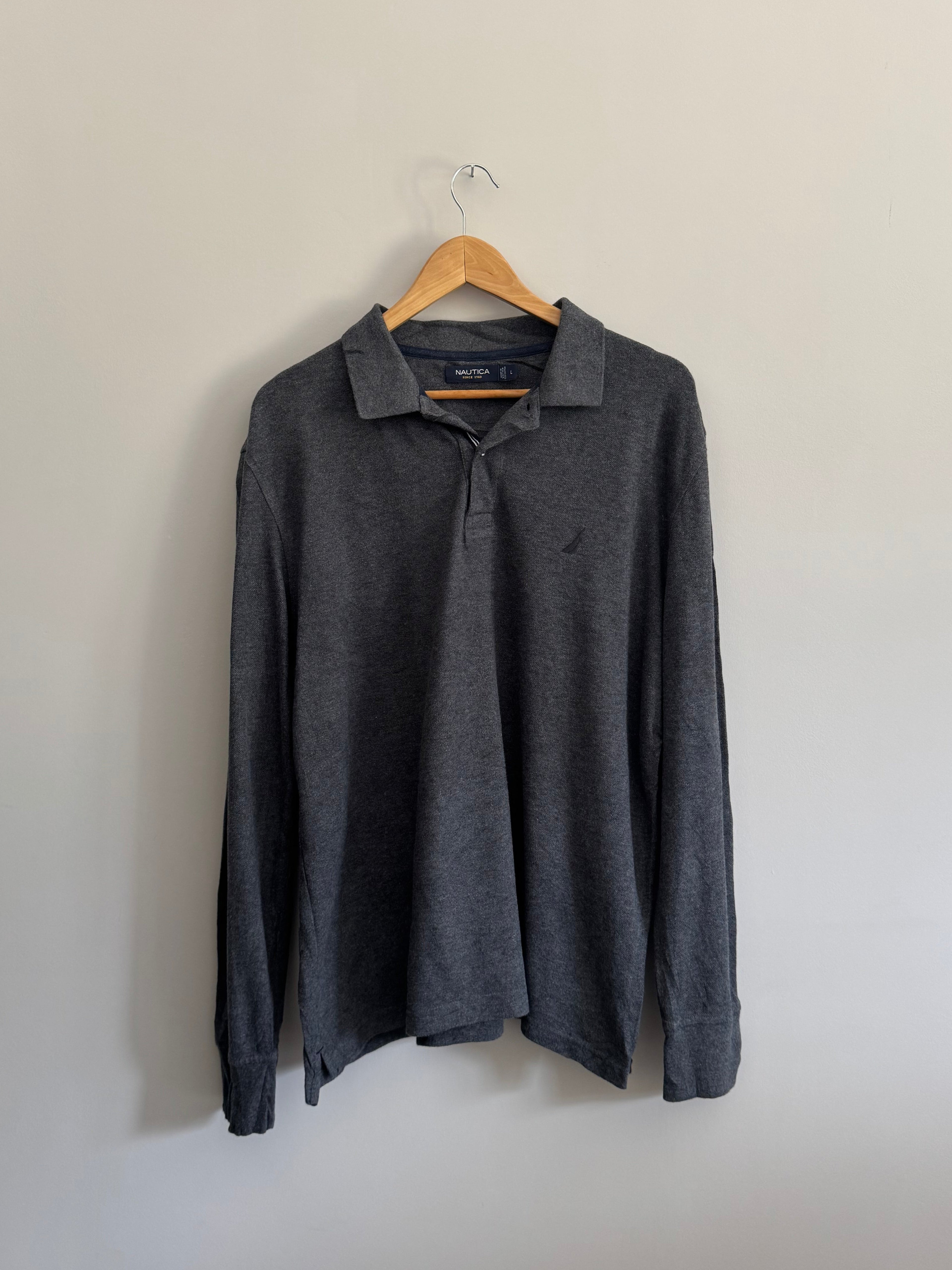 Nautica Long Sleeve Polo Shirt - L