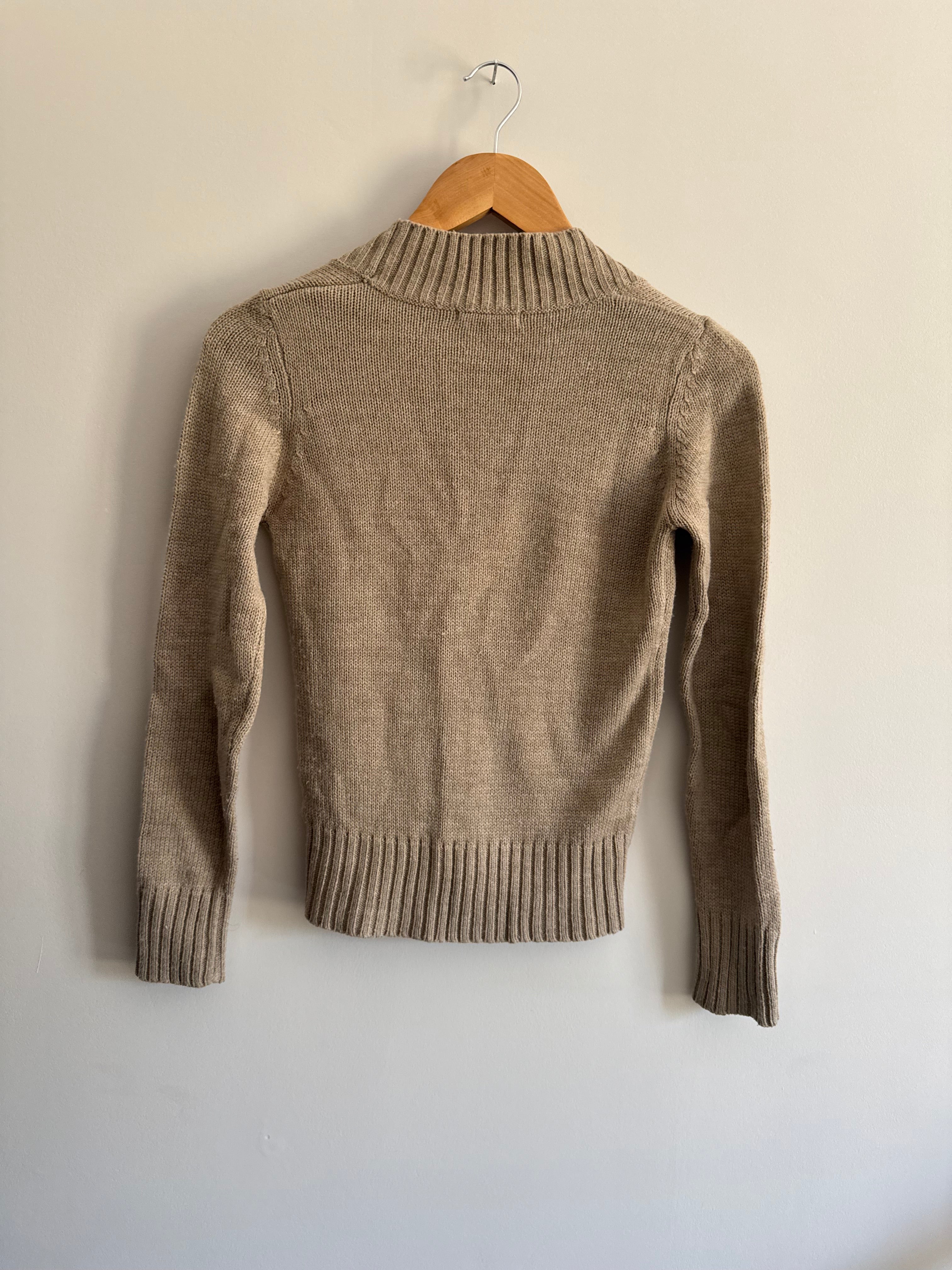 TERRANOVA BEIGE V-NECK SWEATER - XS